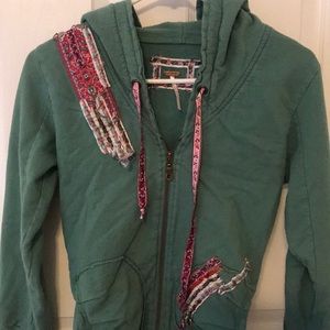 Free People hooded zip-up sweatshirt